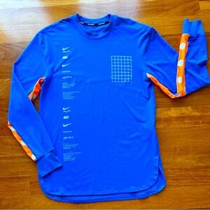NIKE Men’s Running Top Alphabet Pattern Sports Crew Dri-FIT Tees Shirt Size S
